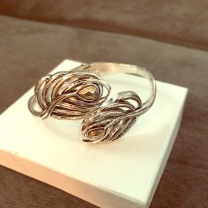 Lucky Brand hinged feather bracelet